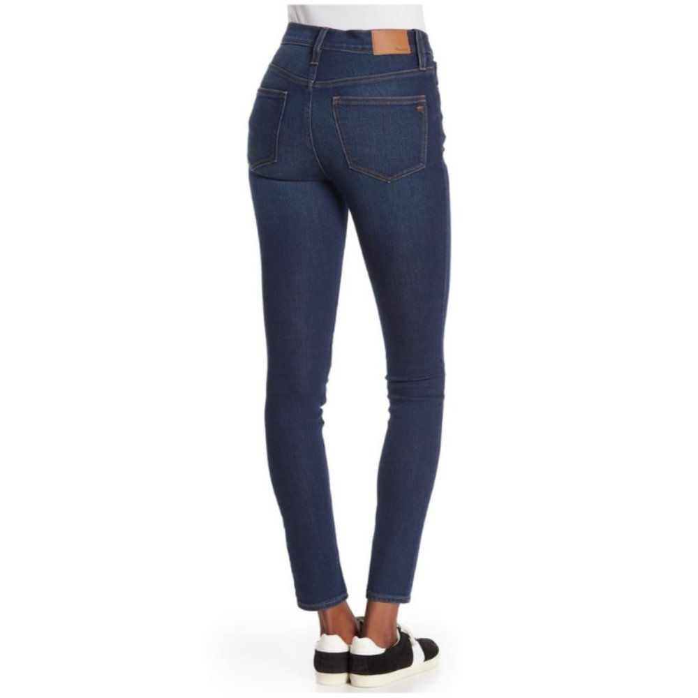 Madewell Jeans Ankle Dark Wash Mid-Rise Skinny Blue Denim Pants